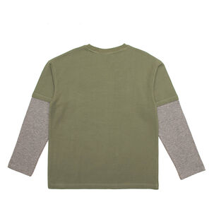 Polera Manga Larga Niño Bubblegummers Lucas Verde Aceite